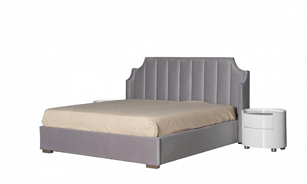 Кровать 1,6 Лилибет с подъемным механизмом 1840х2160х1225 светло-серый выское изголовье - 3d модель