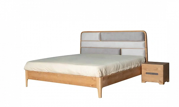 Кровать 1,6 Вейв ткань современная 1680х2110х1145 дуб - 3d модель