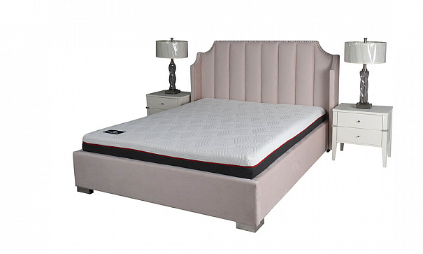 Кровать 1,6 Лилибет с подъемным механизмом 1840х2160х1225 пудра выское изголовье - 3d модель