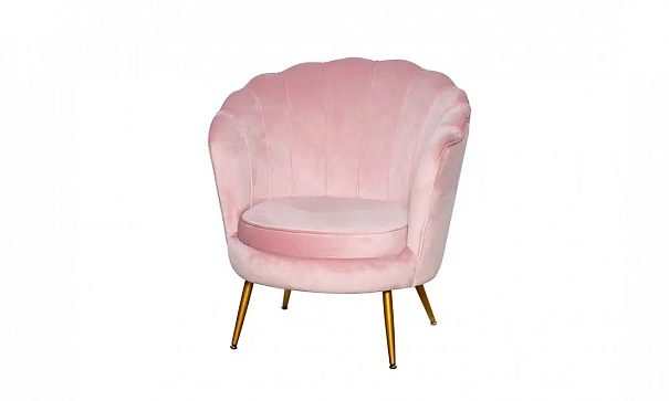 Кресло Шелл мягкое розовое - 3d модель